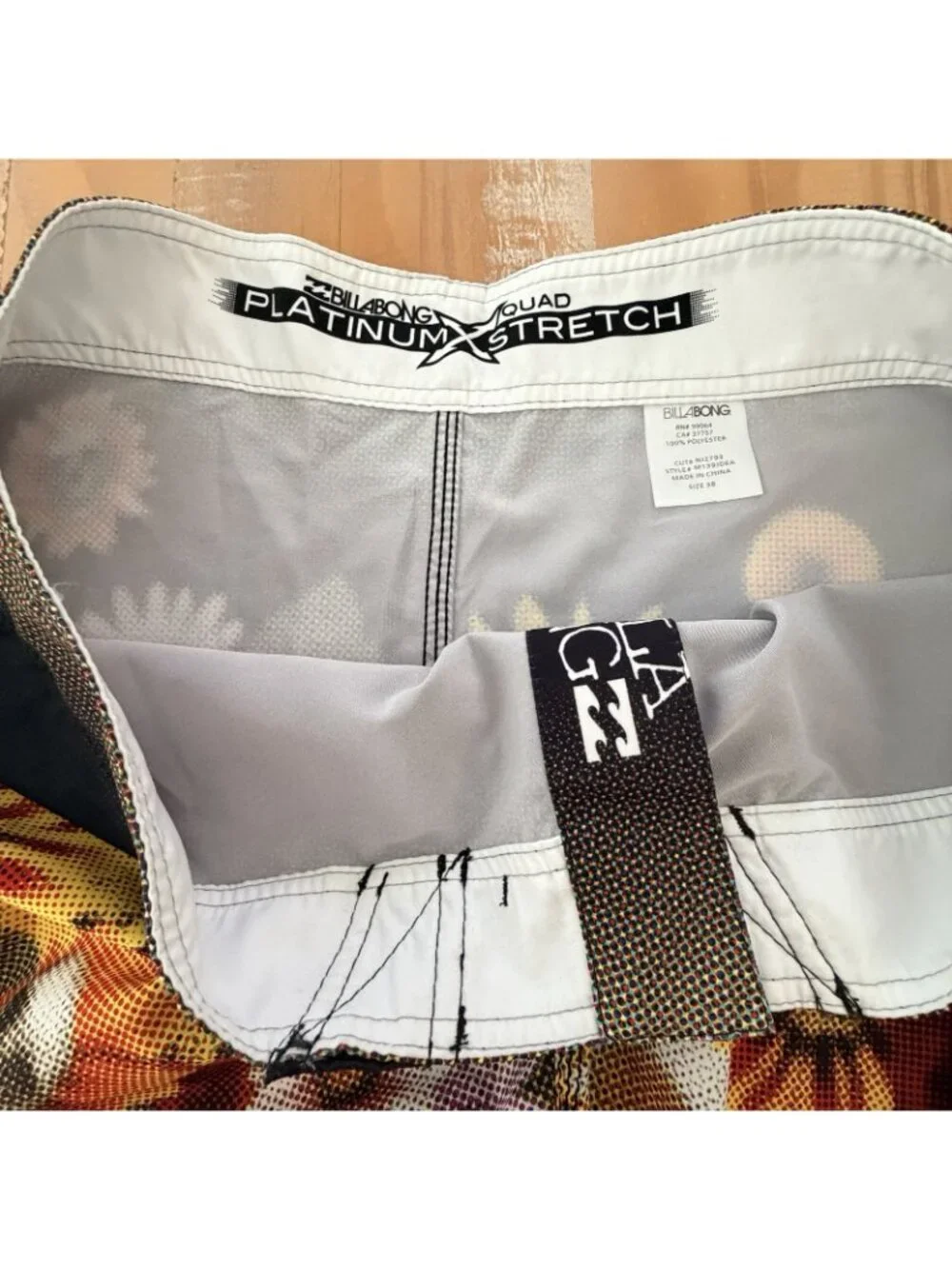 NWT PX3 Platinum X Stretch Flower Billabong Surf Board Shorts Size 38 BEACH SURF